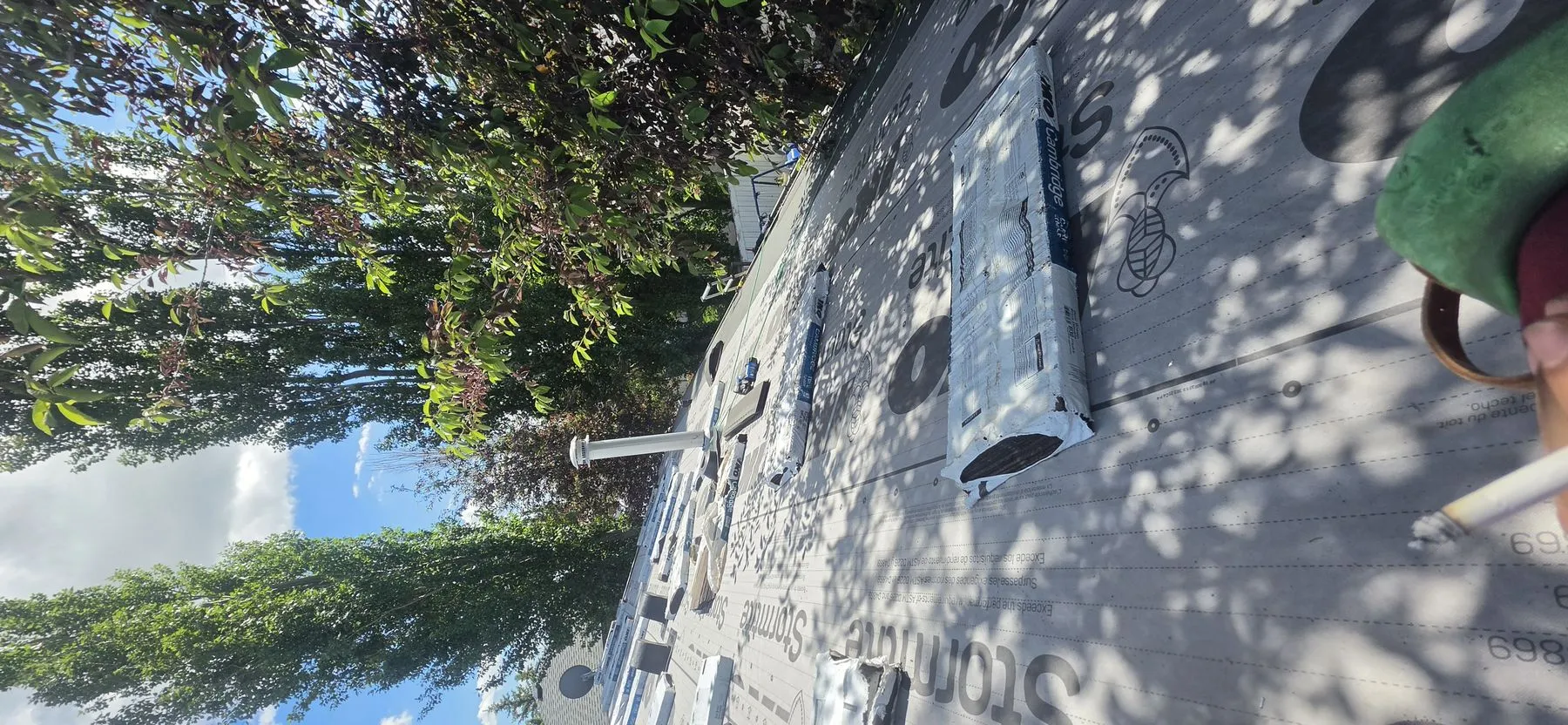 Roof underlayment installed during a partial replacement in Strathmore