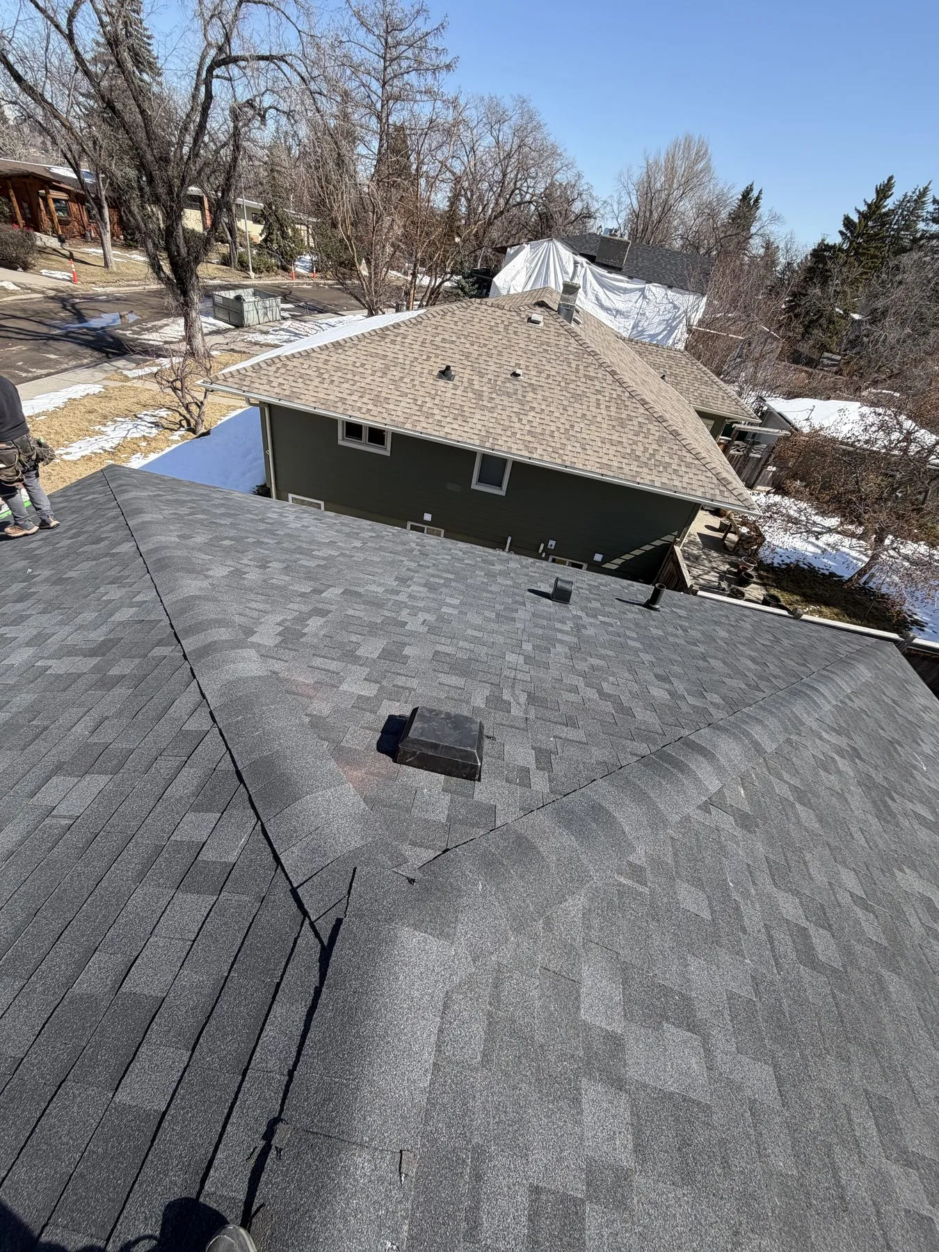 Completed roof detail in Spruce Cliff Calgary