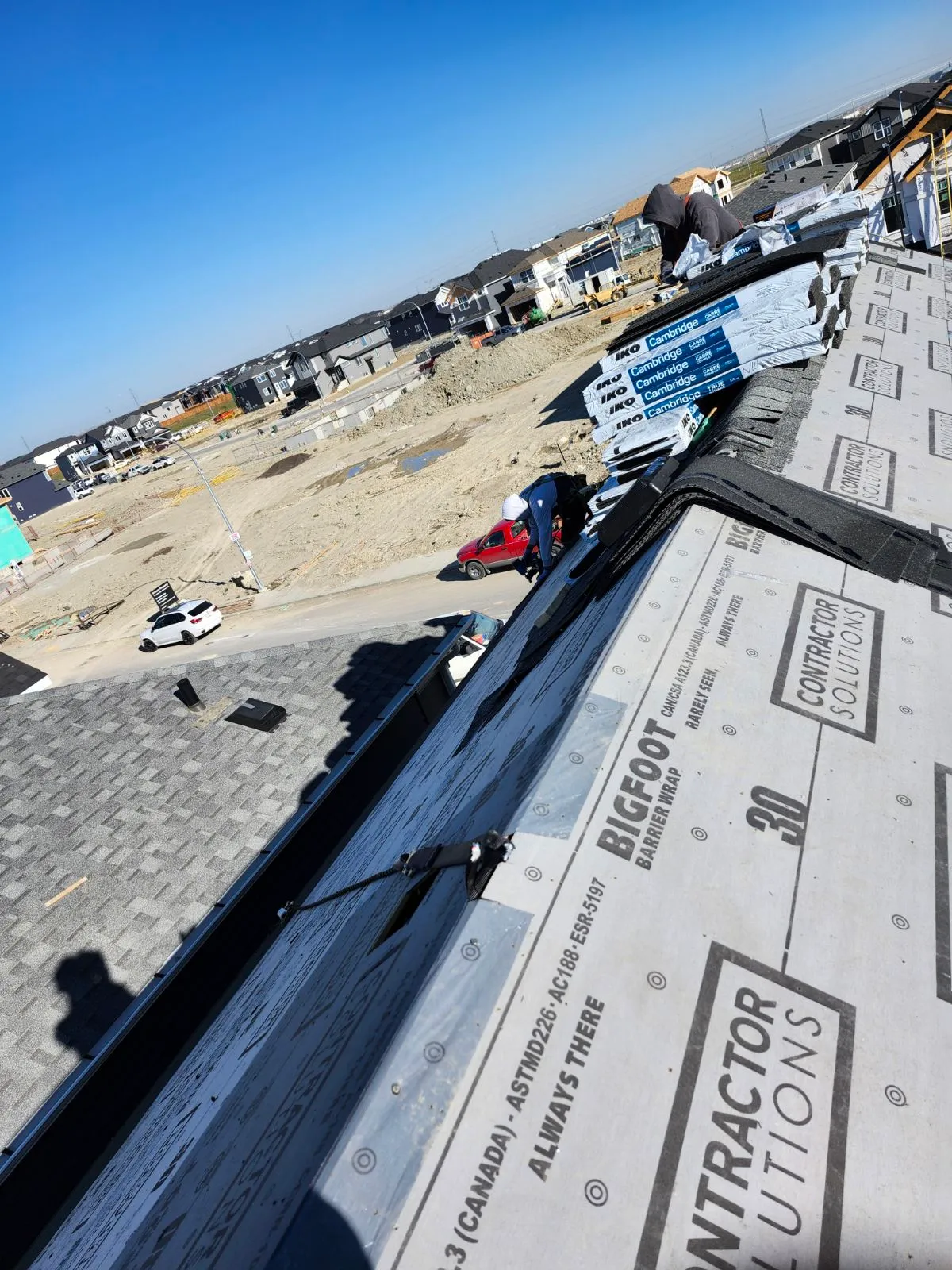 New construction roof shingling crew in Calgary