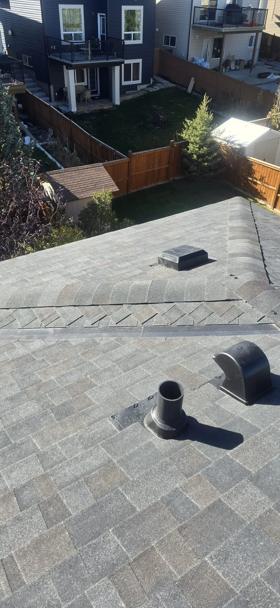 Roof vents pipe boot hail damage inspection in Calgary